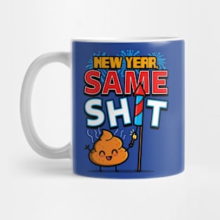 New Year 2024 Funny Cute Kawaii Poop Original Cartoon Meme Mug